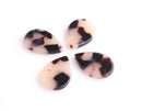 4 Small Teardrop Blanks, No Hole, Blonde Tortoiseshell, Great for Stud Earring Making, 21 x 14.5mm
