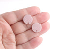 4 Blush Pink Stud Earring Parts, 15mm Acrylic Earring Findings, Round Ear Post Stud with Hole, Millennial Pink Earring Blank, EAR081-15-2UPK