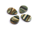 4 Upside Down Teardrop Charms, Sage Green Tortoise Shell, Stripes, Cellulose Acetate, 17.5 x 13.5mm