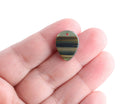 4 Upside Down Teardrop Charms, Sage Green Tortoise Shell, Stripes, Cellulose Acetate, 17.5 x 13.5mm