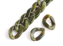 1ft Olive Green Acrylic Chain Links, 23mm, Colored Marble, For Keychain Wrist Straps