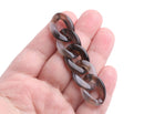 1ft Smoke Gray Acrylic Chain Links, 23mm, Transparent, For Necklace Making