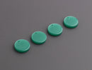 4 Small Circle Blank Charms, Emerald Green, Cellulose Acetate, 12mm