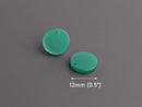 4 Small Circle Blank Charms, Emerald Green, Cellulose Acetate, 12mm