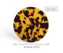 1 Tortoise Shell Circle Blank, No Holes, Cellulose Acetate, 2.5" Inch