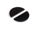 2 Black Half Circle Charms, Acrylic, 30 x 15mm