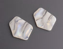 2 Geometric Pendants with Northern Lights, 37 x 28mm, Acrylic Earring Blanks, Iridescent Beads, Acetate Charms, Jewelry Supply, DX117-37-W02