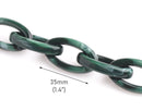 1ft Forest Green Acrylic Chain Links, 35mm, Oval Cable, For DIY Eyeglass Chains