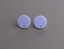 4 Periwinkle Blue Acetate Studs with Holes, 15mm, Flat Circle Studs, Acrylic Earring Blank Pieces, Jewelry Supply Components, EAR083-15-2YPL