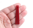 4 Maroon Red Obelisk Charms, Bar Shape, Acrylic, 55 x 12mm