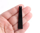 4 Black Obelisk Charms, Vertical Bar Shape, Acrylic, 55 x 12mm