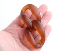 1ft Frosted Acrylic Chain Links in Coffee Brown, 53mm, Extra Large, Raised Curb Chain