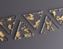 4 Triangle Earring Charms with Gold Flecks, 21.5 x 19mm, Designer Charms, Transparent Acrylic Beads, Tortoise Shell Supply, TR027-22-CGF