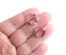 4 Purple Tortoise Shell Rings, 15mm, Round Washer Ring Beads, Infinity Circle Loops, Plastic Hardware, Jewelry Findings Parts, RG093-15-PL12