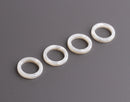 4 Small Ring Links in Pearl White, Cellulose Acetate, 15mm