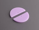 2 Pastel Purple Half-Circle Charms, Acrylic, 30 x 15mm
