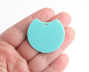 2 Mint Green Half Moon Charms, 1.45" Inch, Seafoam Green, Acrylic Earring Blanks, Designer Charms, Jewelry Findings Supply, HC027-37-GN02