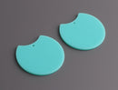 2 Mint Green Half Moon Charms, 1.45" Inch, Seafoam Green, Acrylic Earring Blanks, Designer Charms, Jewelry Findings Supply, HC027-37-GN02