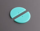 2 Mint Green Half Circle Charms, Acrylic, 30 x 15mm