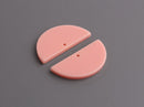 2 Peach Half Circle Charms, Acrylic, 30 x 15mm