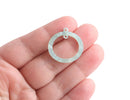 4 Jade Green Circle Ring Charm with Two Holes, Cellulose Acetate, 25mm