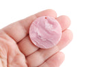 4 Round Discs in Pink and White Marble, 35mm, Craft Blanks for Vinyl, Focal Necklace Pendant, Acrylic Earring Components, CN289-35-PK27
