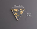 4 Triangle Earring Charms with Gold Flecks, 21.5 x 19mm, Designer Charms, Transparent Acrylic Beads, Tortoise Shell Supply, TR027-22-CGF