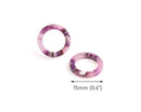 4 Purple Tortoise Shell Rings, 15mm, Round Washer Ring Beads, Infinity Circle Loops, Plastic Hardware, Jewelry Findings Parts, RG093-15-PL12