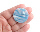 2 Aqua Blue Acrylic Circles, 35mm, Light Blue Tortoise Shell Findings, Acrylic Earring Blanks, Flat Round Discs, Acetate Charm, CN291-35-U10