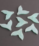 2 Seafoam Green Mermaid Tail Charms, Acrylic, 19 x 18.5mm