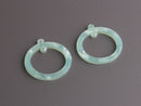 4 Jade Green Circle Ring Charm with Two Holes, Cellulose Acetate, 25mm