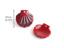 4 Tiny Seashell Charms in Dark Red, Scallop Shell Beads, Colored Acrylic Earring Pieces, Ocean Sea Life, Sunrise Shell Drops, XY026-19-RD10