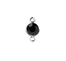 1 Silver Swarovski Crystal Link with Jet Black, 6mm, Rhodium Plated Channel Set, 57700