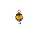 1 Silver Swarovski Crystal Link with Orange Topaz, 6mm, Silver Plated Channel Set, 57700