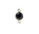 1 Gold Swarovski Crystal Link with Jet Black, 6mm, Gold Plated Channel Set, 57700