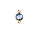 1 Gold Swarovski Crystal Link with Light Sapphire Blue, 6mm, Gold Plated Channel Set, 57700