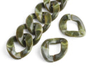 1ft Extra Large Olive Green Acrylic Chain Links, 38mm, For Chunky Necklaces