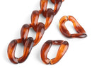 1ft Cognac Brown Large Acrylic Chain Links, 38mm, Amber Tortoise Shell, For Bracelets