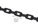 1ft Small Matte Black Acrylic Chain Links, 20mm, Paperclip, Earring Connectors