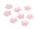 4 Small Light Pink Flower Beads, 18mm, 1 Hole Center Drilled, Bead Caps, Cute Flatbacks for Stud Earrings