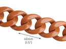 1ft Extra Large Caramel Brown Chain Links, 40mm, Acrylic Connectors, For Purses and Handbags