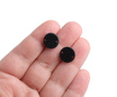 4 Small Black Charm Links with 2 Holes, 12mm, Acetate Plastic Beads, Multi Hole Beads