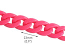 1ft Hot Pink Chain Links, 23mm, Colored Acrylic Quick Links, Rave EDM Kidcore