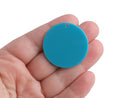 4 Round Blue Charms, 35mm, 1 Hole, Acrylic Beads, Plastic Flat Discs, Super Chunky