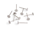 20pcs Stud Earring Posts with 4mm Pad, Glue On Posts for Cabochons, Flatbacks, Resin, Pearls and Polymer Clay,