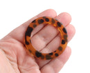 2 Big Designer Swimwear Rings in Tortoise Shell, 1.95 Inch, High Quality and Thick Plastic, Acrylic O Ring, Swimsuit Bikinis