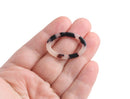 4 White Tortoise Shell Oval Ring Connectors, Undrilled, Loops for Macrame, Swimsuit and Purse Rings, Acetate, 33 x 22mm