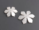 2 White Lotus Flower Beads, Includes 1 Small and 1 Large, Pearl Acrylic Flower Beads for Scrapbooking, Embellishment, Studs, Bows, 1.5" Inch