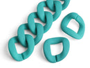 1ft Matte Turquoise Green Plastic Chain Links, 40mm, Extra Large, For Chunky Necklaces