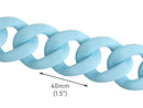 1ft Matte Light Blue Acrylic Chain Links, 40mm, Extra Large for Purse Straps
